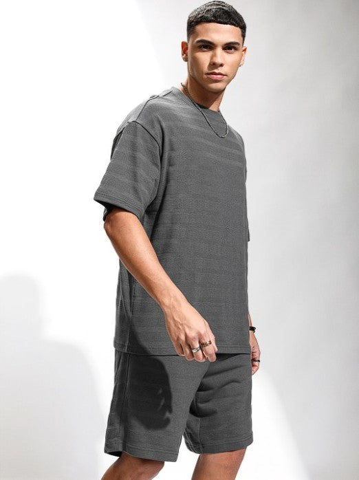 Round Neck Short Sleeves Pure Cotton T-Shirt With Shorts