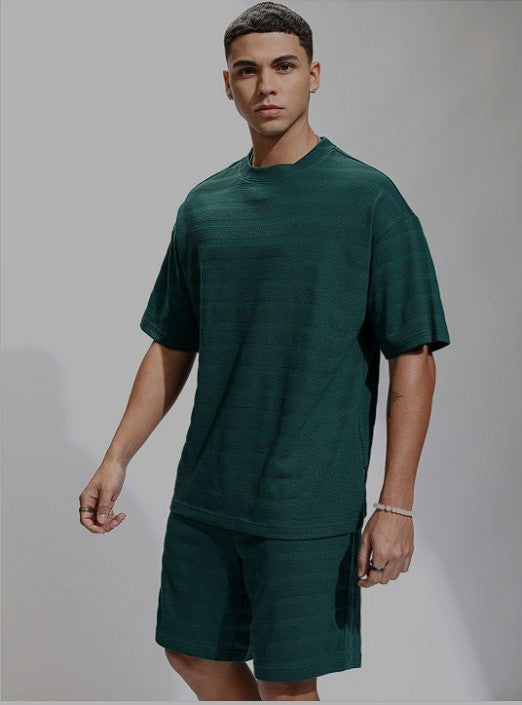 Round Neck Short Sleeves Pure Cotton T-Shirt With Shorts