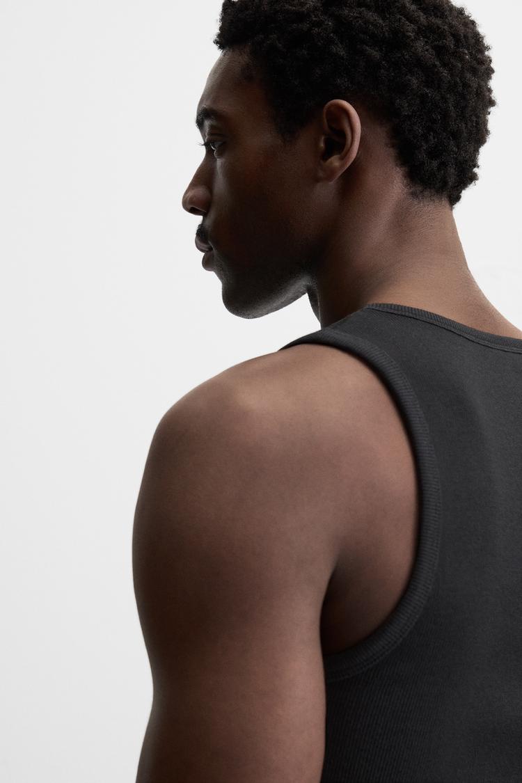 BASIC RIBBED TANK | BLACK
