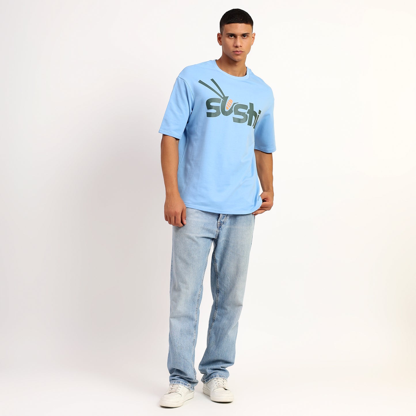 Sushi | Oversized Regular T-Shirt – Premium Cotton | Blue