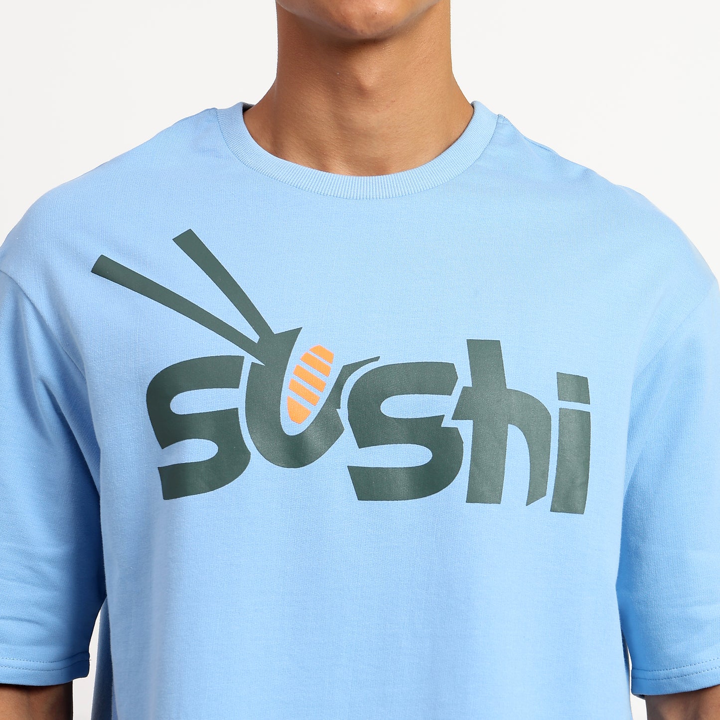 Sushi | Oversized Regular T-Shirt – Premium Cotton | Blue