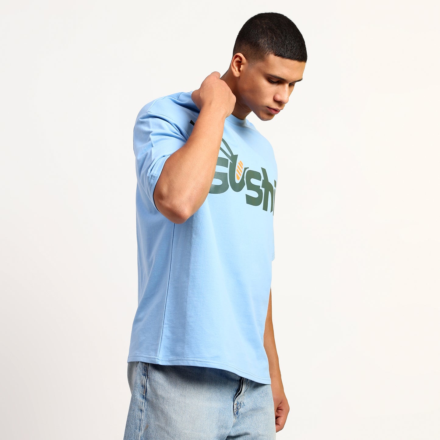 Sushi | Oversized Regular T-Shirt – Premium Cotton | Blue