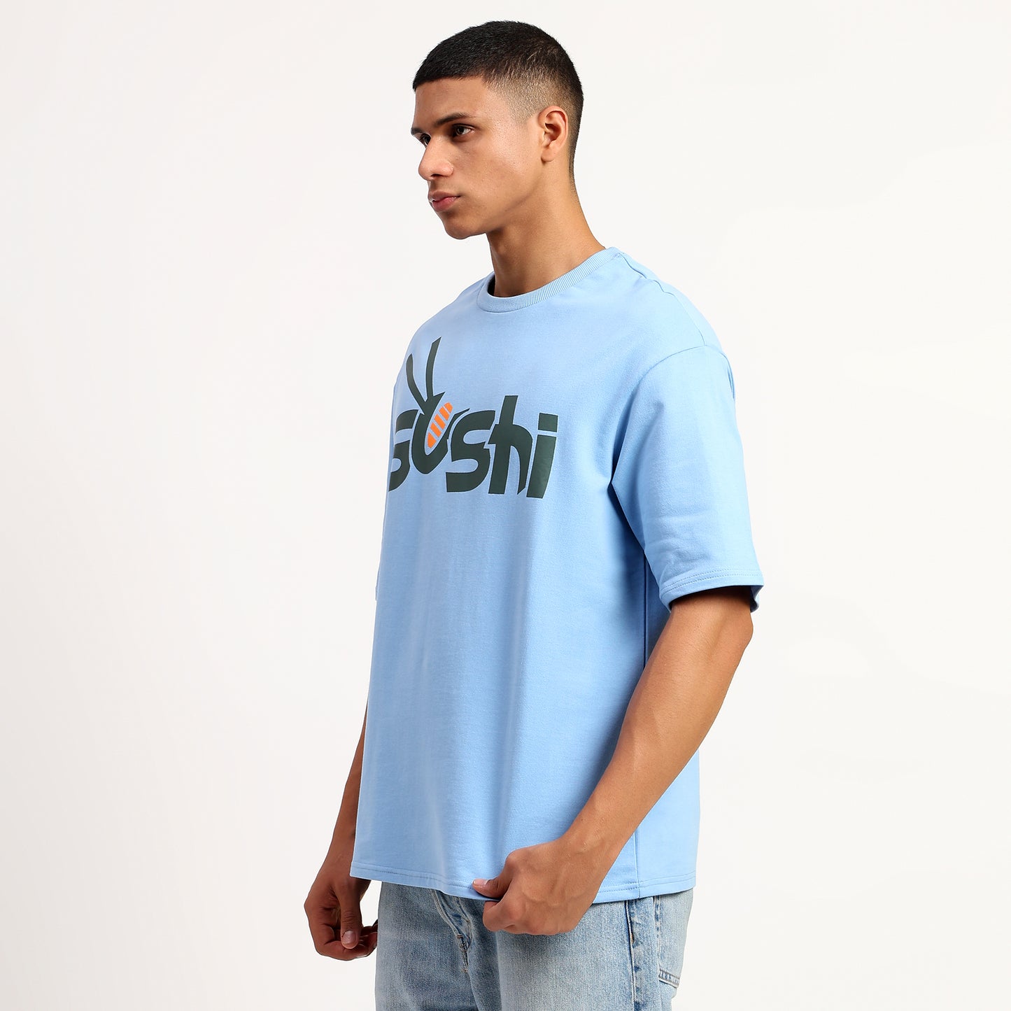 Sushi | Oversized Regular T-Shirt – Premium Cotton | Blue