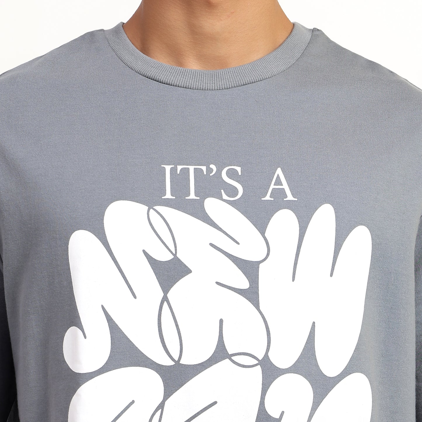 NEW DAY | Oversized Regular T-Shirt – Premium Cotton | GREY