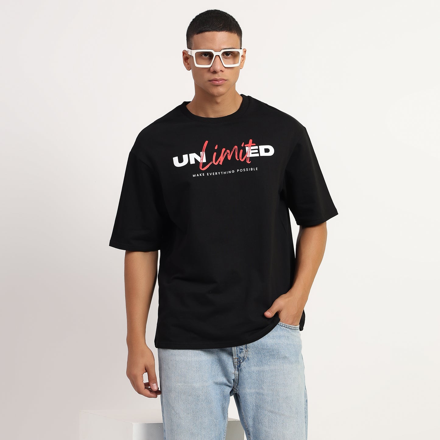 Unlimited | Oversized Regular T-Shirt – Premium Cotton | Black