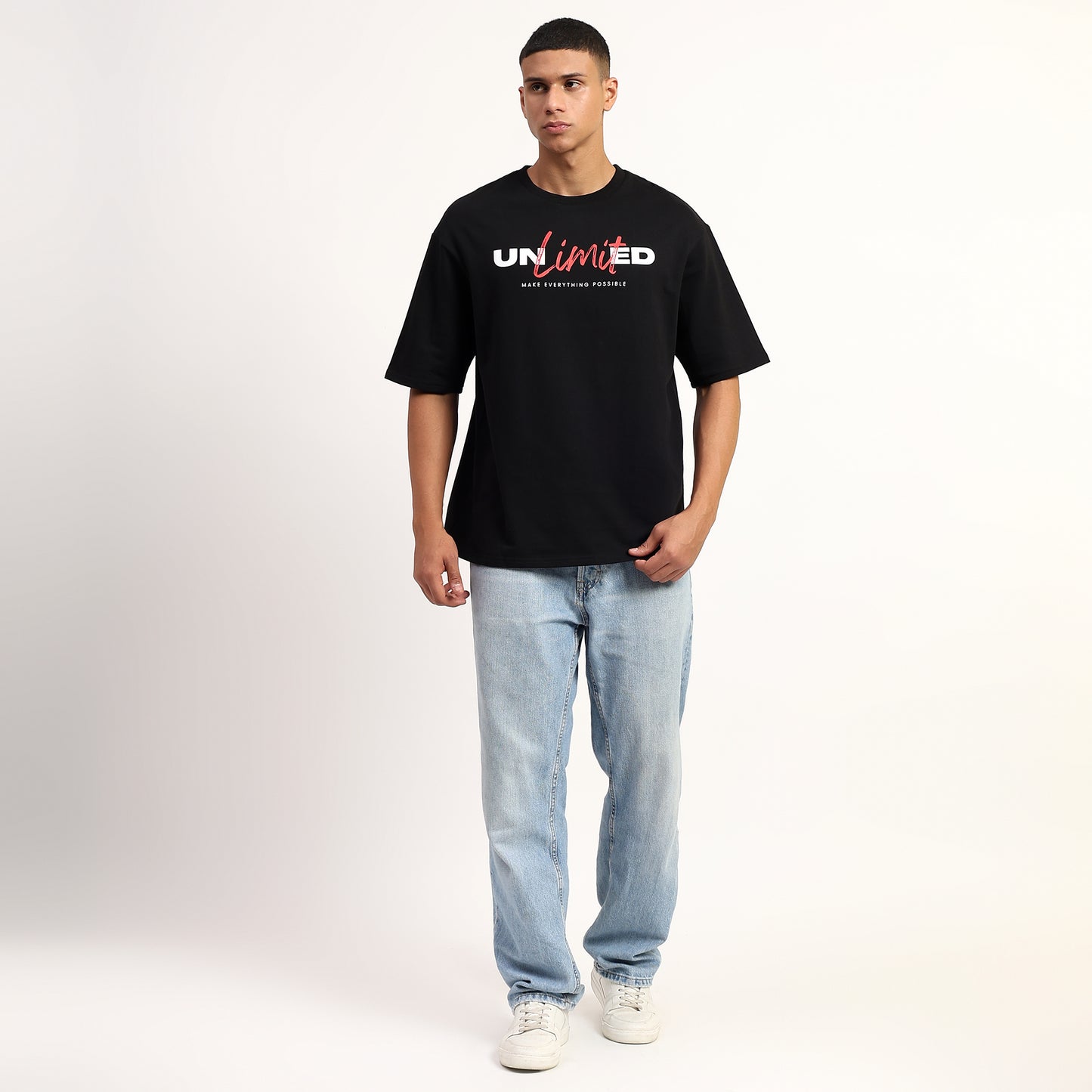 Unlimited | Oversized Regular T-Shirt – Premium Cotton | Black