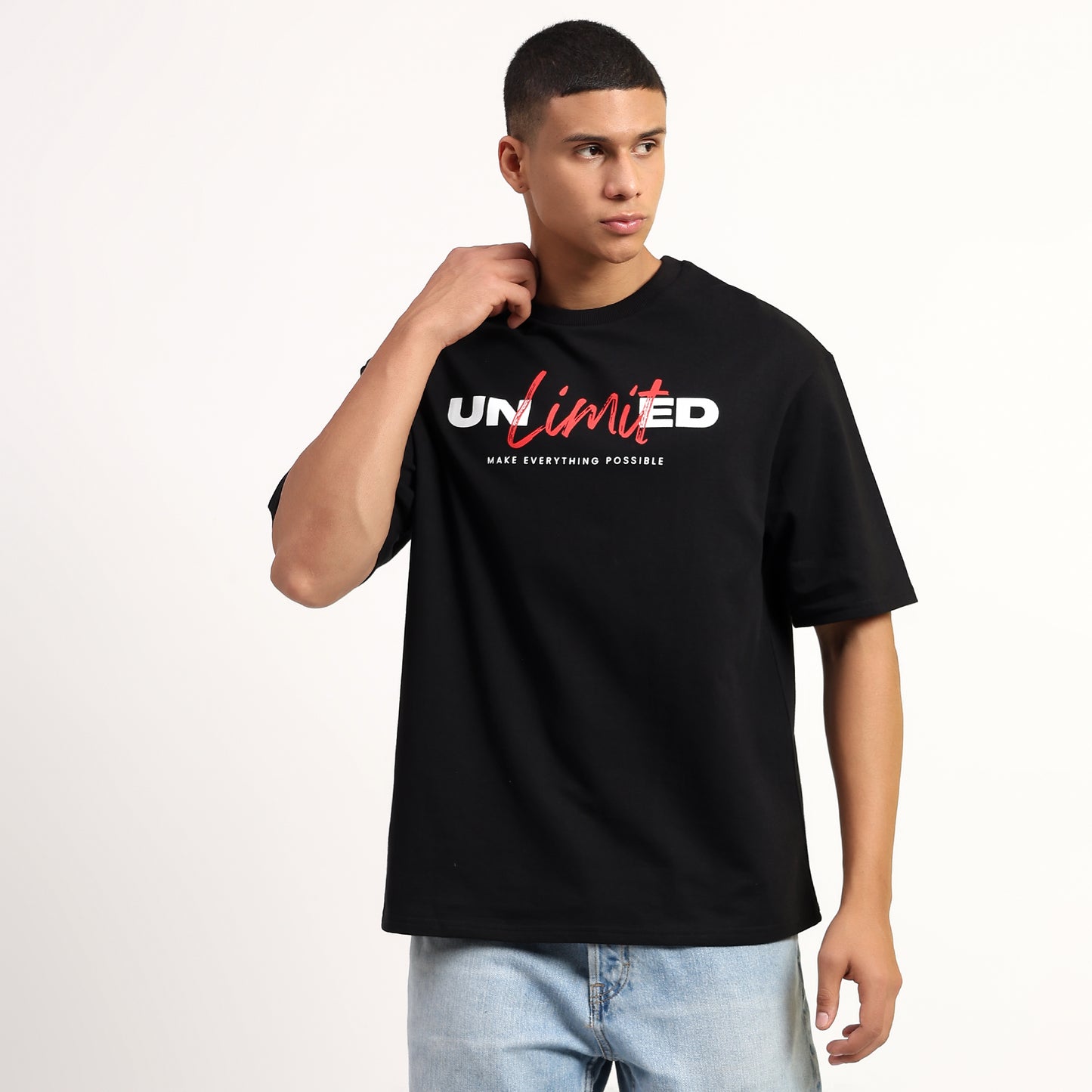 Unlimited | Oversized Regular T-Shirt – Premium Cotton | Black