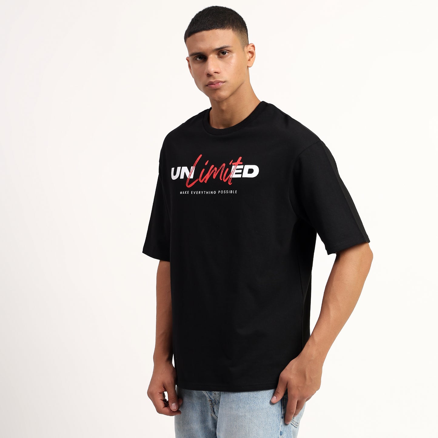 Unlimited | Oversized Regular T-Shirt – Premium Cotton | Black