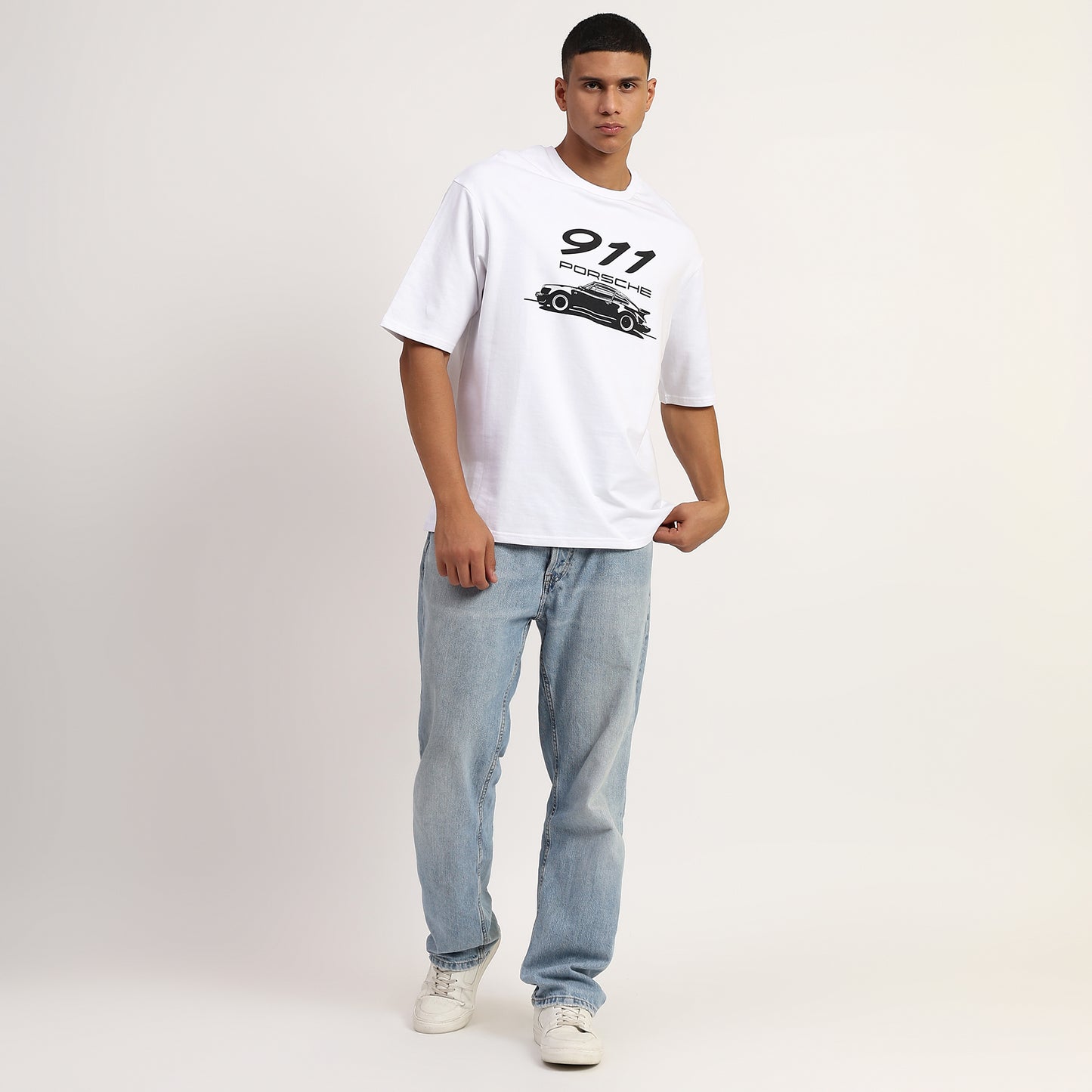 911 Porsche | Oversized Regular T-Shirt – Premium Cotton | White