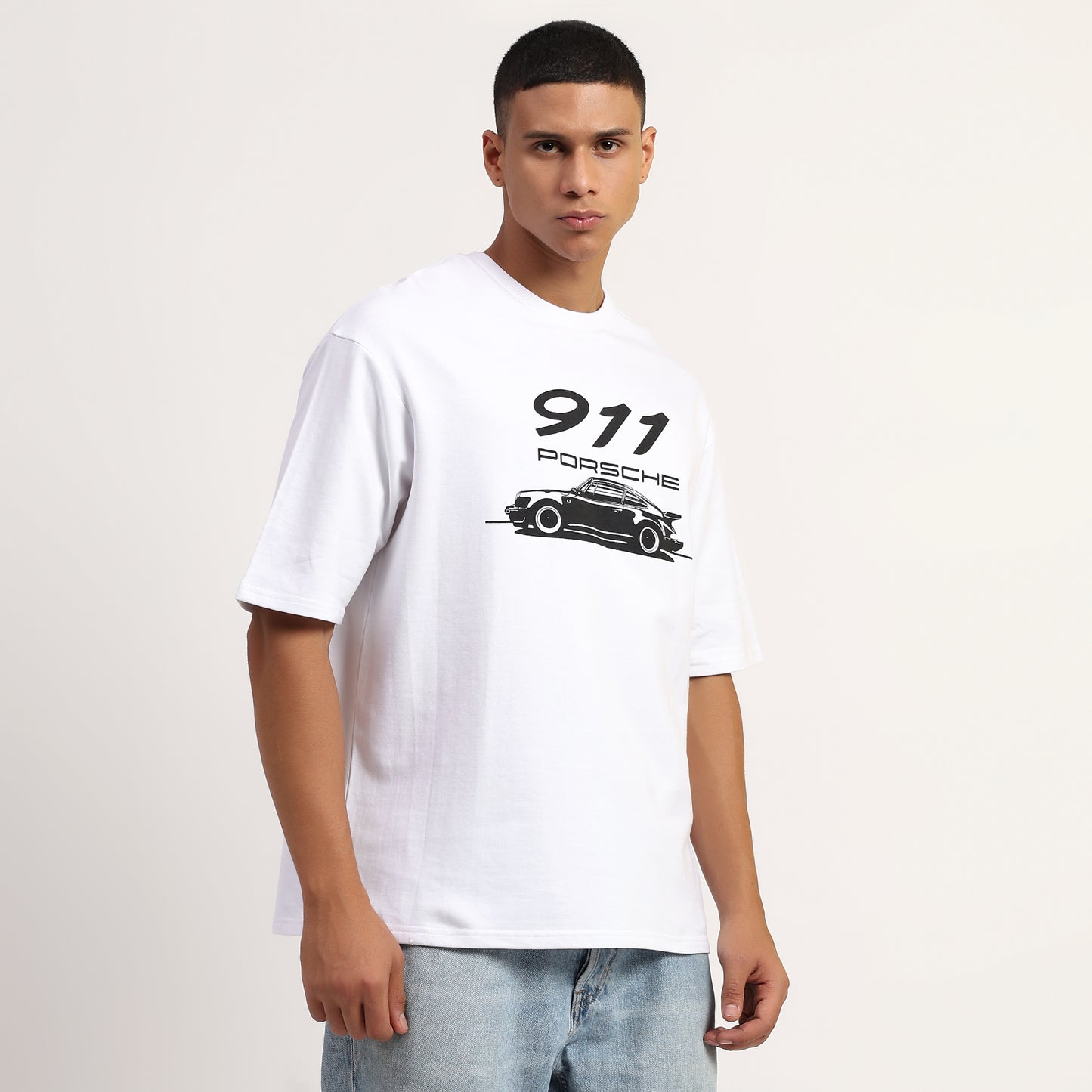 911 Porsche | Oversized Regular T-Shirt – Premium Cotton | White