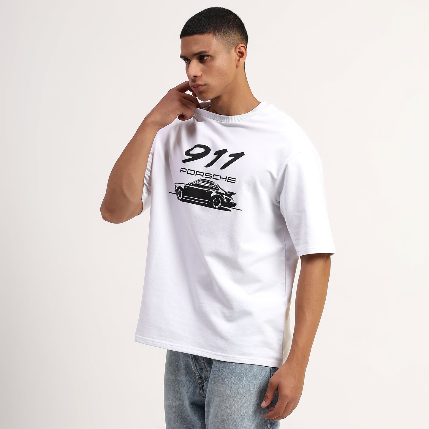 911 Porsche | Oversized Regular T-Shirt – Premium Cotton | White