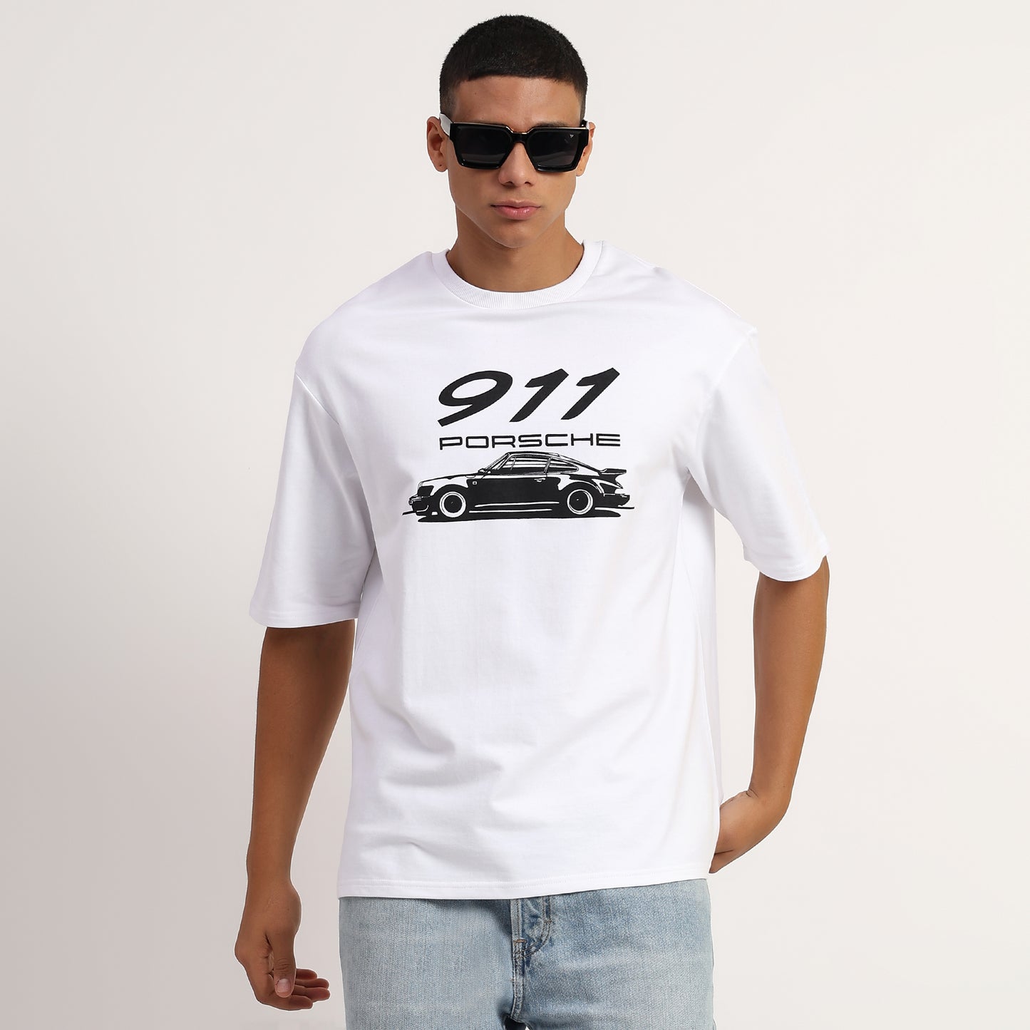 911 Porsche | Oversized Regular T-Shirt – Premium Cotton | White
