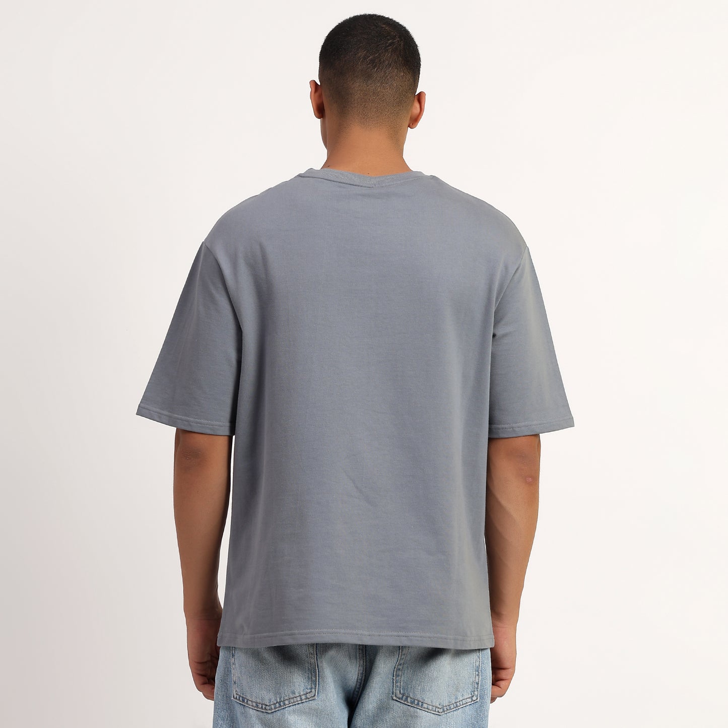 HUSTLE | Oversized Regular T-Shirt – Premium Cotton | GREY