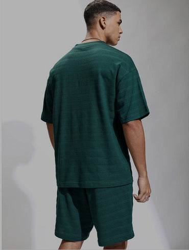 Round Neck Short Sleeves Pure Cotton T-Shirt With Shorts