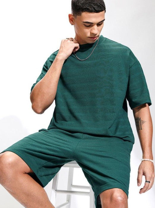 Round Neck Short Sleeves Pure Cotton T-Shirt With Shorts