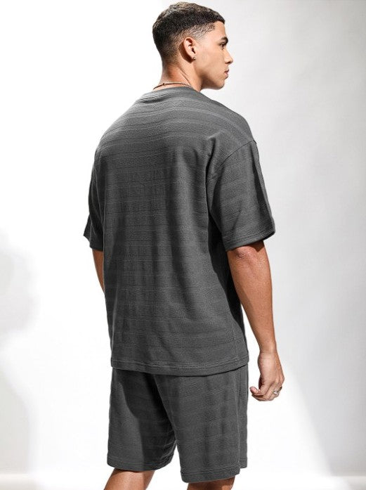 Round Neck Short Sleeves Pure Cotton T-Shirt With Shorts