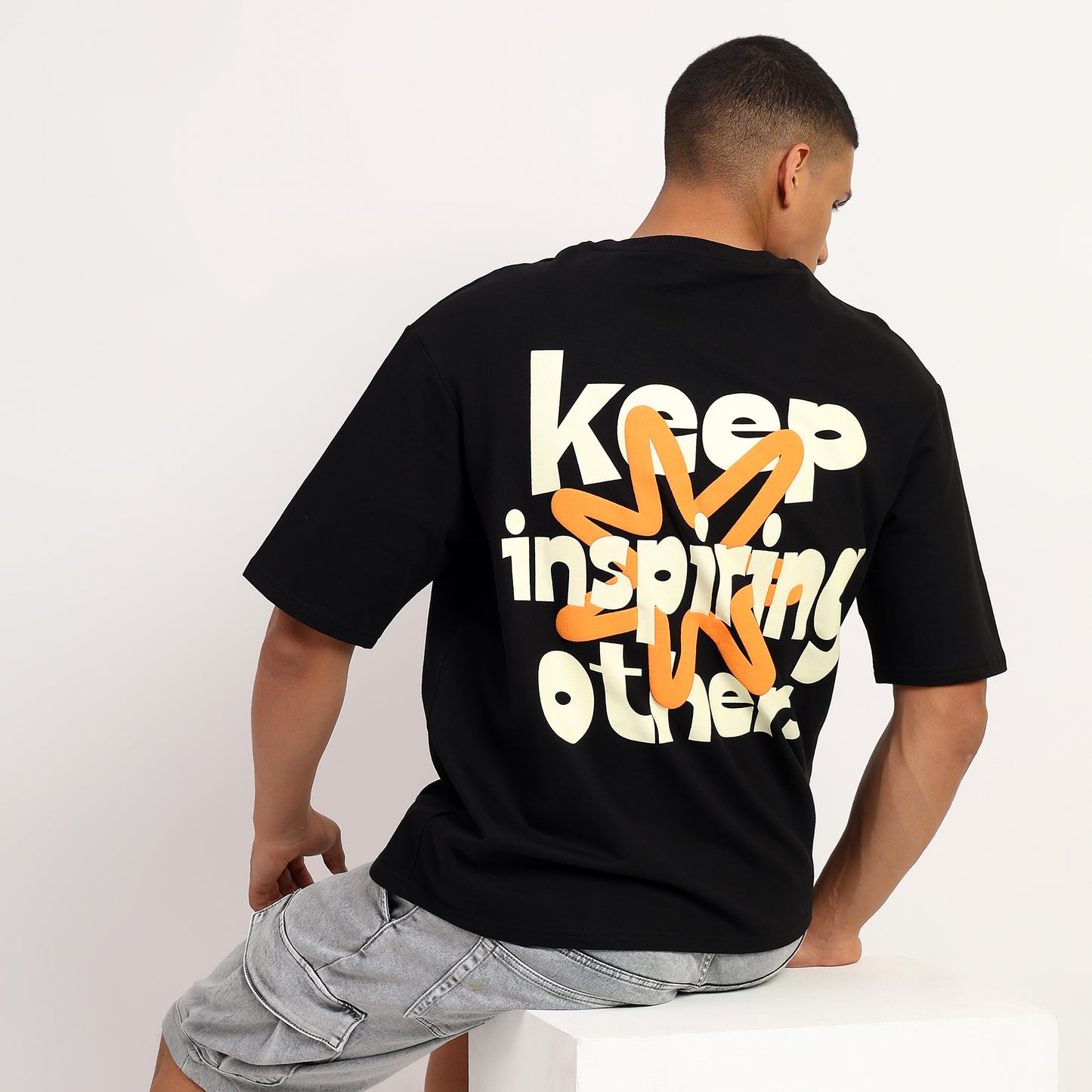 It's a New Day | Oversized Regular T-Shirt – Premium Cotton | Black