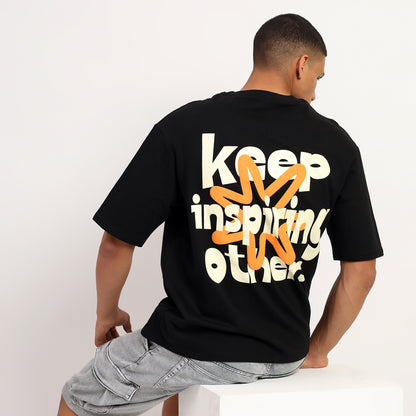 It's a New Day | Oversized Regular T-Shirt – Premium Cotton | Black