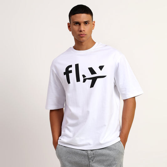 FLY | Oversized Regular T-Shirt – Premium Cotton | White