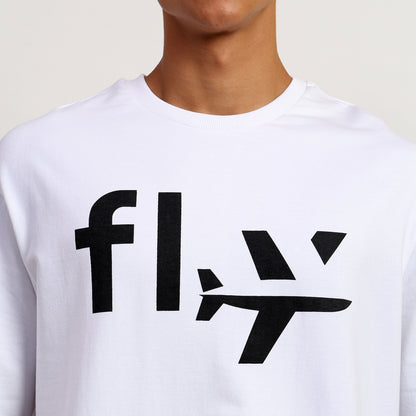 FLY | Oversized Regular T-Shirt – Premium Cotton | White