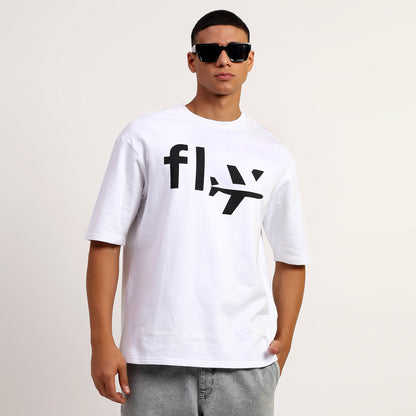 FLY | Oversized Regular T-Shirt – Premium Cotton | White