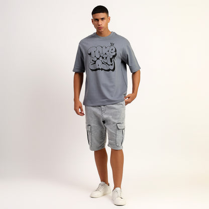 TAKE IT EASY | Oversized Regular T-Shirt – Premium Cotton | GREY