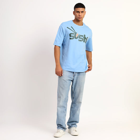 Sushi | Oversized Regular T-Shirt – Premium Cotton | Blue