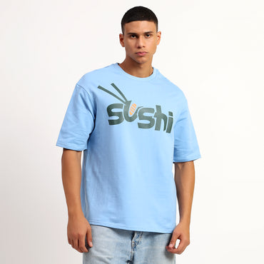 Sushi | Oversized Regular T-Shirt – Premium Cotton | Blue