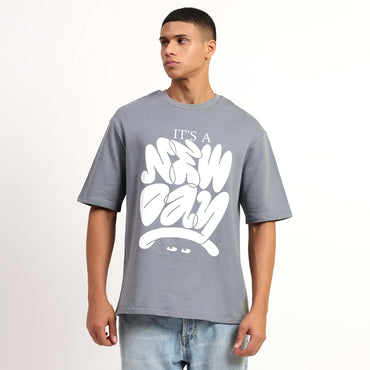 NEW DAY | Oversized Regular T-Shirt – Premium Cotton | GREY