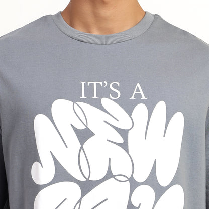 NEW DAY | Oversized Regular T-Shirt – Premium Cotton | GREY