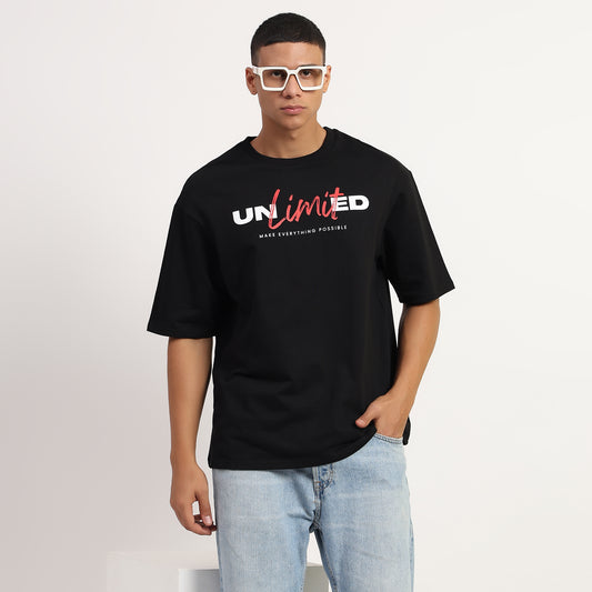 Unlimited | Oversized Regular T-Shirt – Premium Cotton | Black