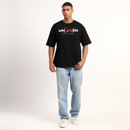 Unlimited | Oversized Regular T-Shirt – Premium Cotton | Black