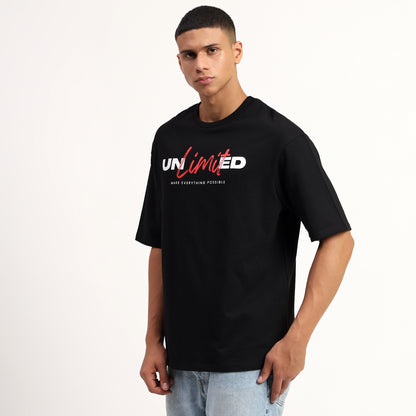 Unlimited | Oversized Regular T-Shirt – Premium Cotton | Black