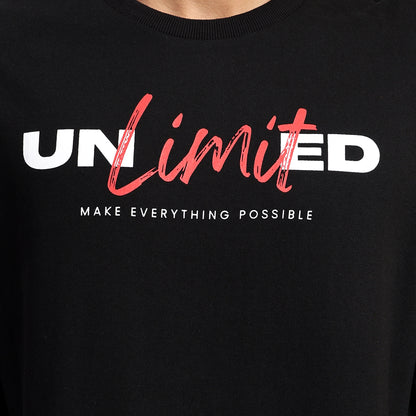 Unlimited | Oversized Regular T-Shirt – Premium Cotton | Black