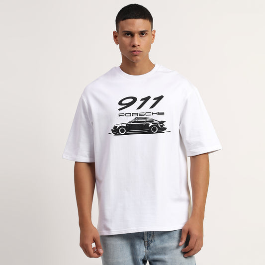 911 Porsche | Oversized Regular T-Shirt – Premium Cotton | White