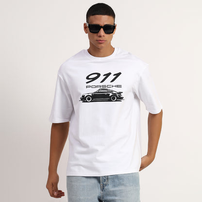 911 Porsche | Oversized Regular T-Shirt – Premium Cotton | White