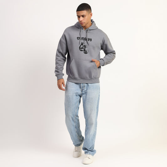 SUNDAY | Oversized Regular Hoodie – Premium Cotton | GREY